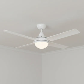 Brilliant 52” DC Lite White Cairns Ceiling Fan with Light