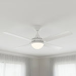 Brilliant 56” DC Lite White Cairns Ceiling Fan with Light