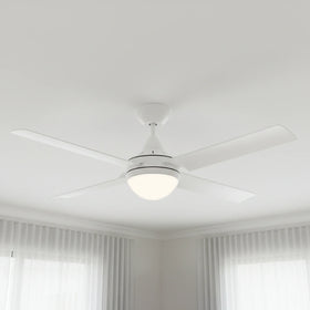 Brilliant 56” DC Lite White Cairns Ceiling Fan with Light