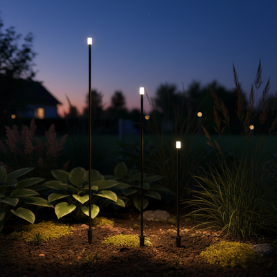 Rush 24V Exterior LED Post Spike Light Set Of 3