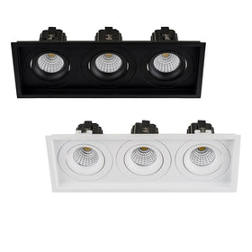 280mm x 100mm LED Downlight 3x13w Black, White CCT CRI 90+ HCP-81X51213 Havit Commercial