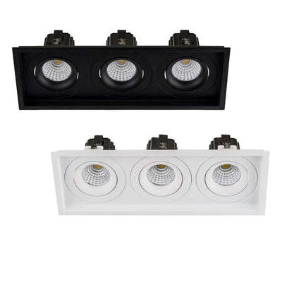 280mm x 100mm LED Downlight 3x13w Black, White CCT CRI 90+ HCP-81X51213 Havit Commercial