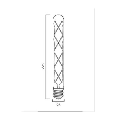 E27 T30 8W LED Tubular X Filament Globe Clear Dimmable