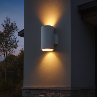 2x 15w Outdoor Up & Down LED Wall Light in Black or White Havit Commercial -  HCP-21X304