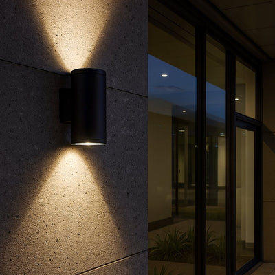 2x 8w Outdoor Up & Down LED Wall Light in Black or White Havit Commercial -  HCP-21X164