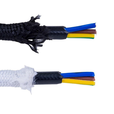 3 Core High Voltage Cloth Cable in Black or White Havit Commercial - HCP-3CXXX