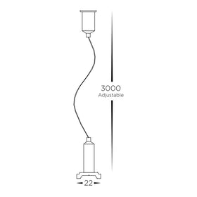 3000mm Suspension Kit to suit Low Voltage Track System Havit Commercial - HCP-10291-ESUS