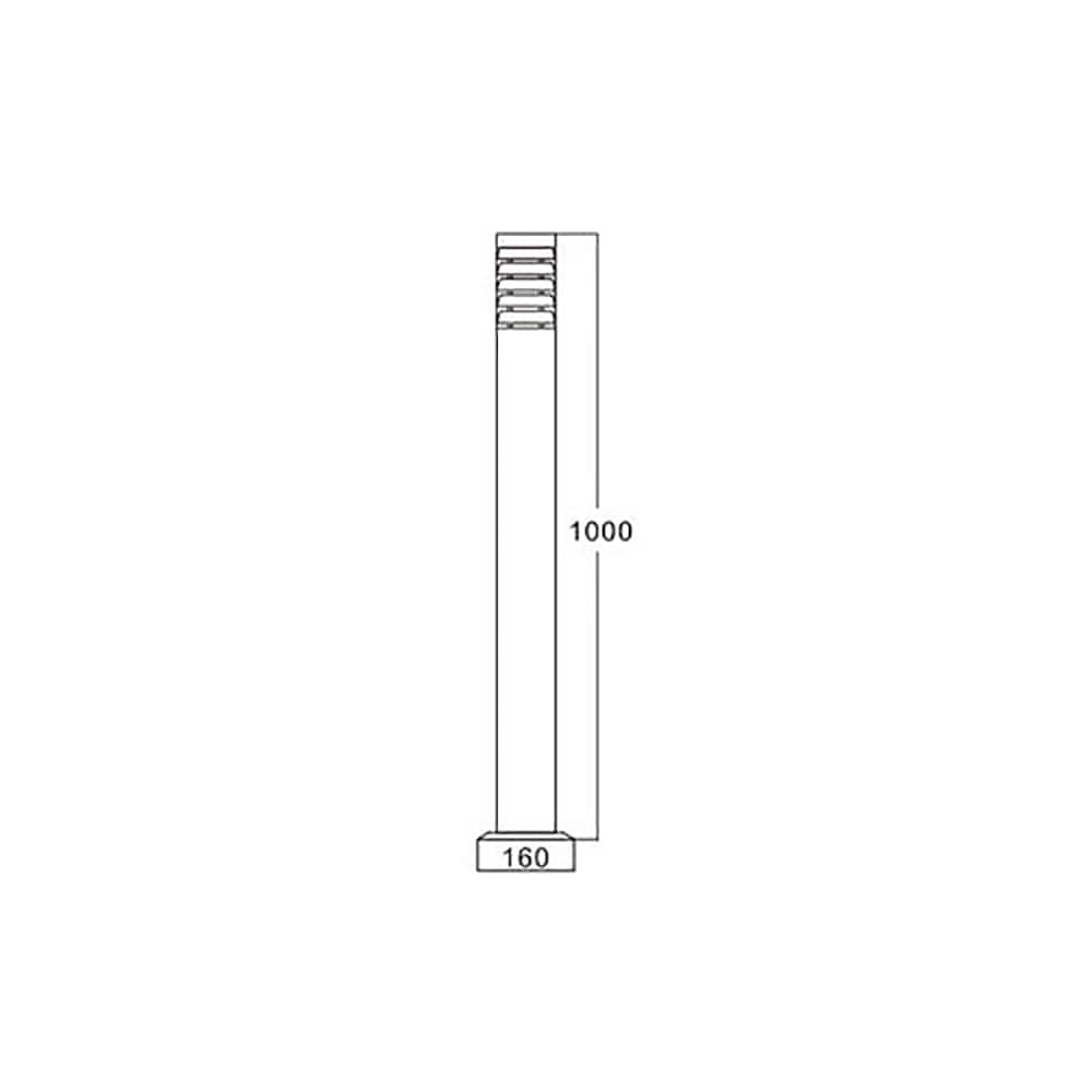 3A-Lighting Bollard Lighting Bollard Light H1000mm Black Aluminium Lights-For-You 0024-ST714-1000 BLK