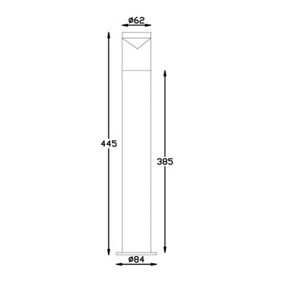 3A-Lighting Bollard Lighting Bollard Light H445mm Titanium Aluminium Lights-For-You 0024-ST5161/TTM