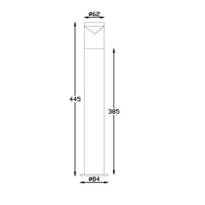 3A-Lighting Bollard Lighting Bollard Light H445mm Titanium Aluminium Lights-For-You 0024-ST5161/TTM