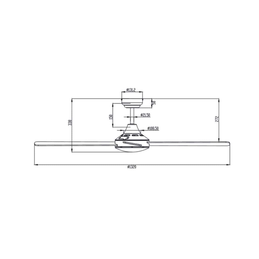 3A-Lighting Ceiling Fans AC Ceiling Fan 52" Lights-For-You 0024-MP1248/WH