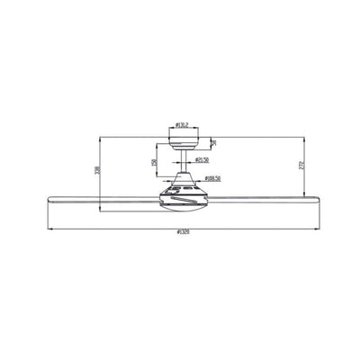 3A-Lighting Ceiling Fans AC Ceiling Fan 52" Lights-For-You 0024-MP1248/WH
