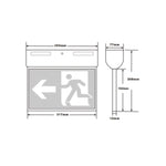 3A-Lighting Emergency Lights Emergency LED Exit Sign Light W355mm Lights-For-You 0024-SP-2003Bk