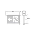 3A-Lighting Emergency Lights Recessed Emergency LED Exit Sign Light W363mm Lights-For-You 0024-SP-2002 BK