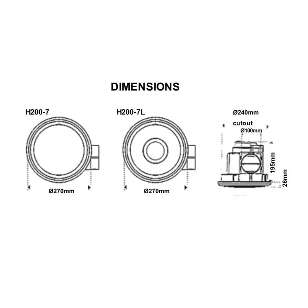 3A-Lighting Exhaust Fans Round Exhaust Fan With LED Light W270mm Lights-For-You 0024-H200-7L