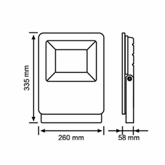 3A-Lighting Flood Lights LED Floodlight 100W Black Aluminium Lights-For-You 0024-FL-LG198-100W