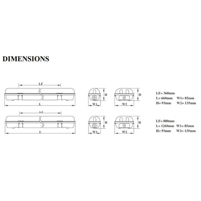3A-Lighting LED Battens LED Batten Light 8W Polycarbonate 6000K Lights-For-You 0024-LED/DPB118WP