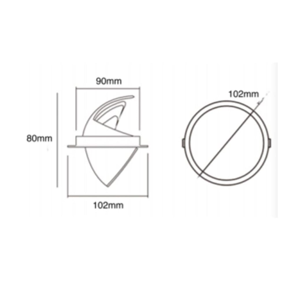 3A-Lighting LED Downlights Recessed LED Downlight W102mm White Lights-For-You DL05-03-10W/WH