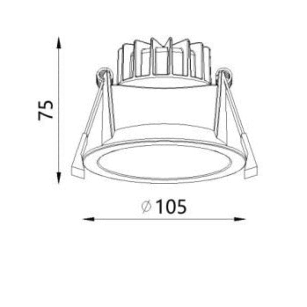 3A-Lighting LED Downlights Recessed LED Downlight W105mm Black 10W Lights-For-You DL9415/BK/TC