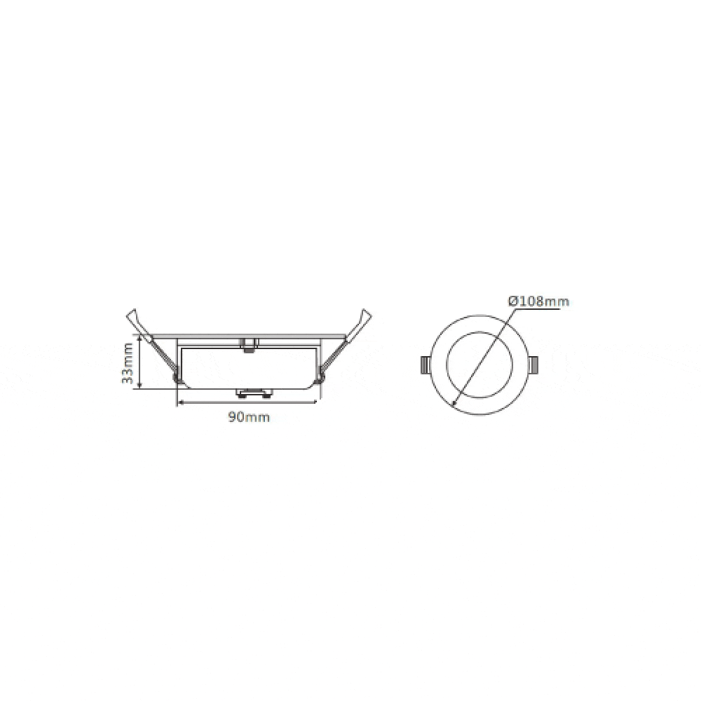 3A-Lighting LED Downlights Recessed LED Downlight W108mm Lights-For-You DL1262/BK/TC