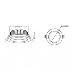 3A-Lighting LED Downlights Recessed LED Downlight W110mm White Lights-For-You DL1755/WH/WW