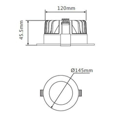 3A-Lighting LED Downlights Recessed LED Downlight W145mm Lights-For-You DL2018/TC