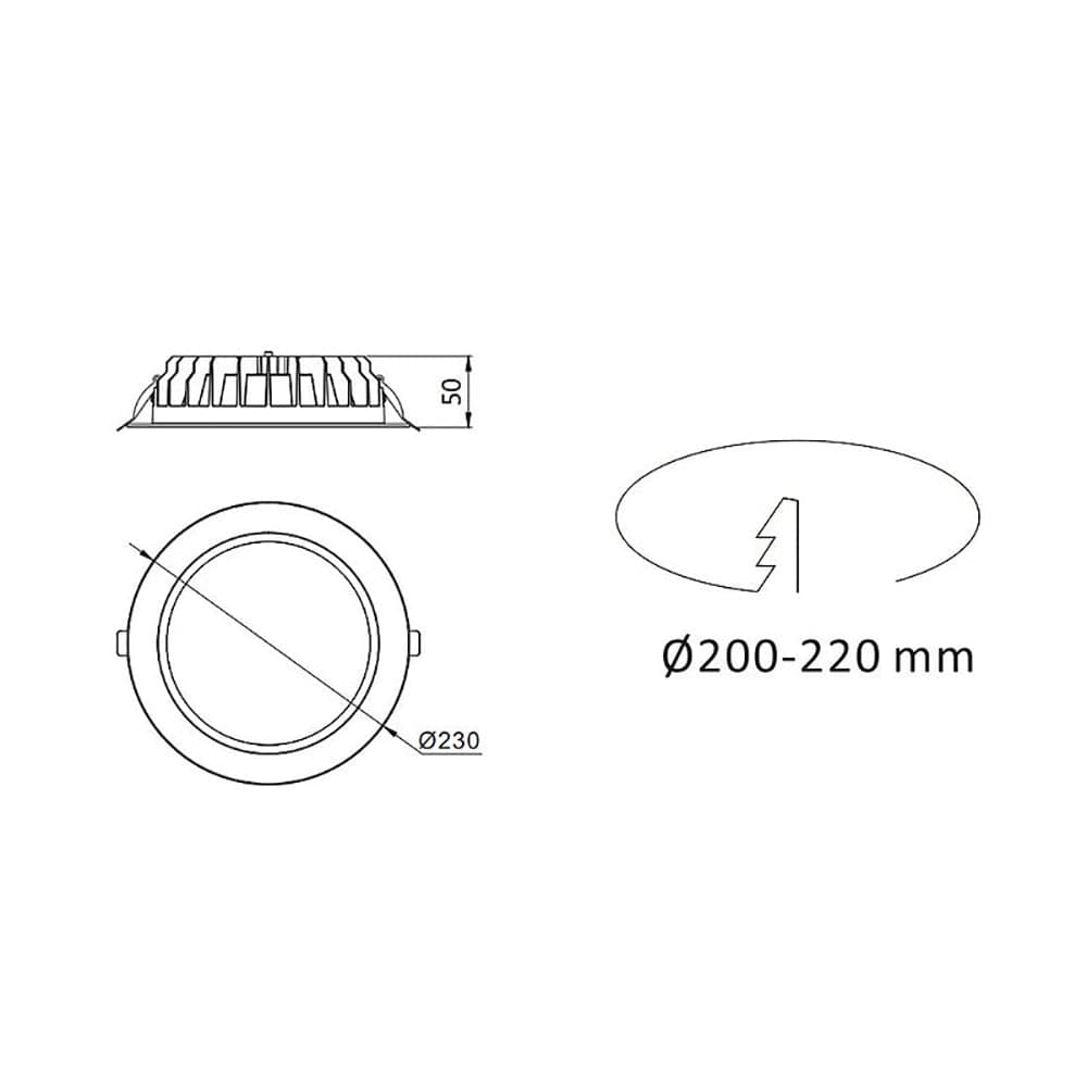 3A-Lighting LED Downlights Recessed LED Downlight W230mm Lights-For-You DL4001/TC