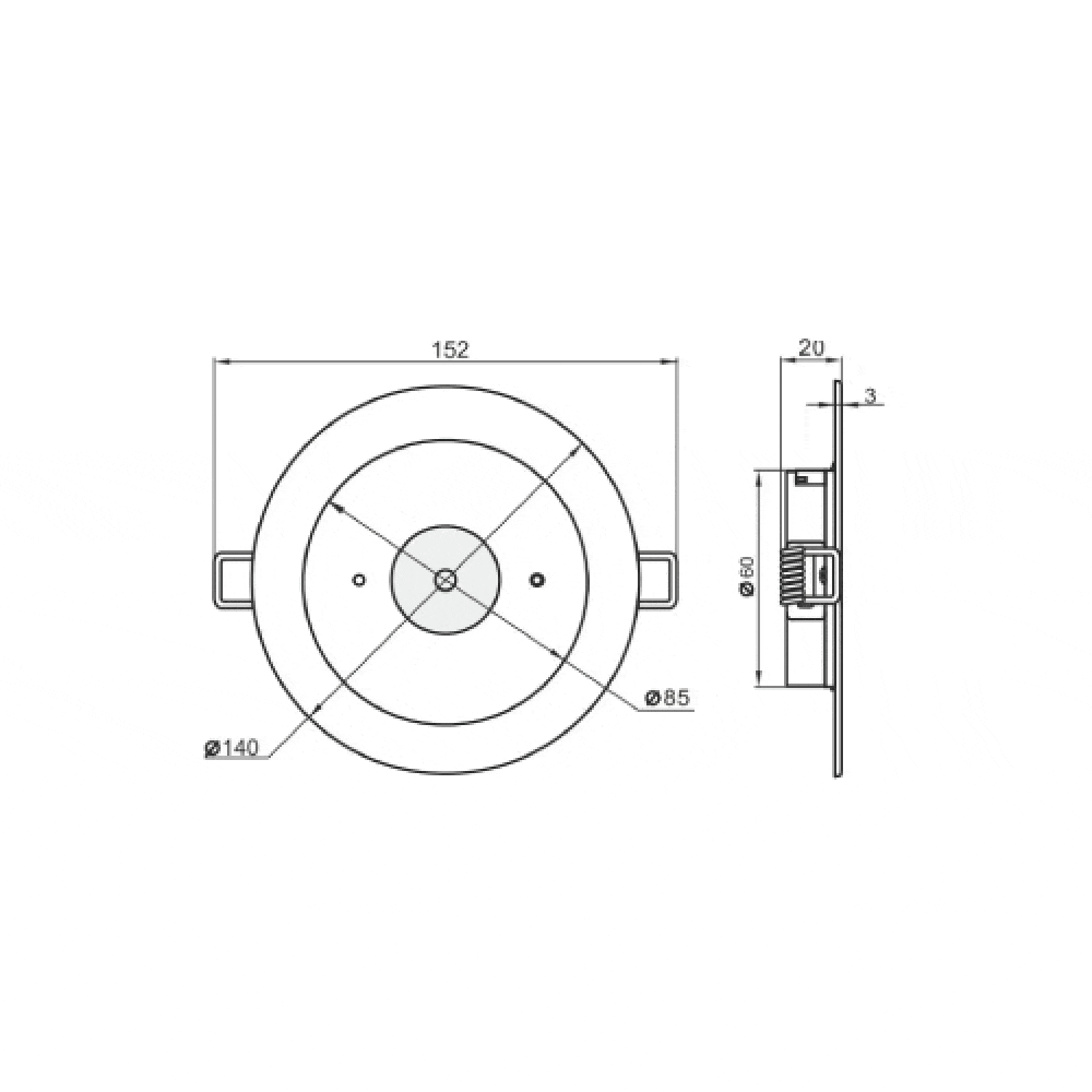 3A-Lighting LED Downlights Round Recessed Emergency LED Downlight Black Lights-For-You 0024-SP-3001 BK