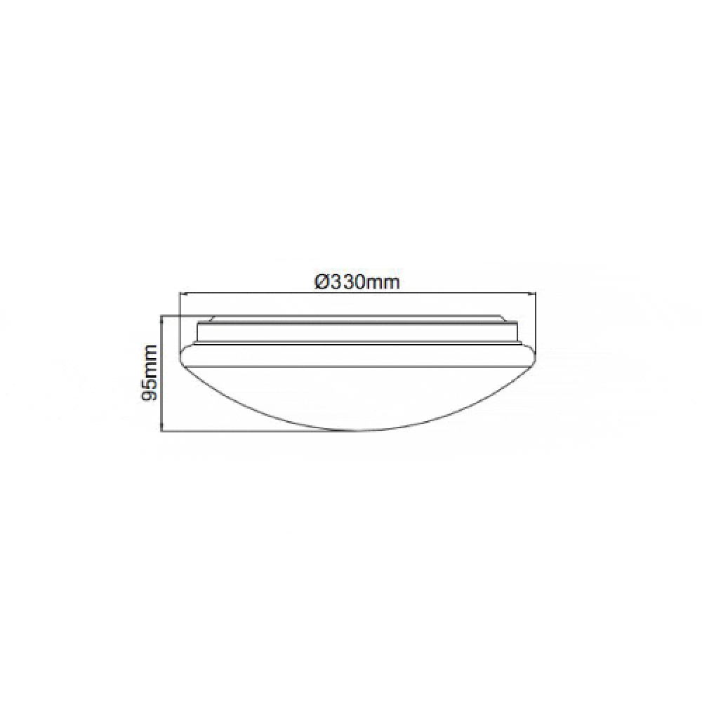 3A-Lighting LED Oyster Light Round LED Oyster Light W330mm 18W White Aluminium Lights-For-You 0024-AC1011-LED-18W