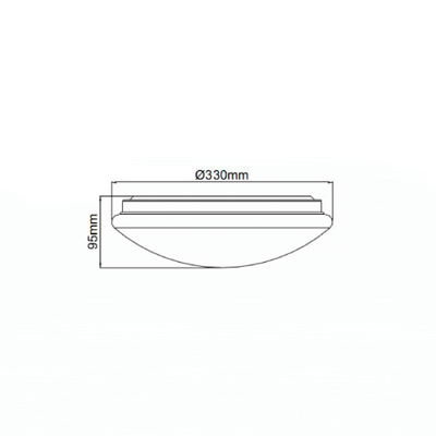 3A-Lighting LED Oyster Light Round LED Oyster Light W330mm 18W White Aluminium Lights-For-You 0024-AC1011-LED-18W