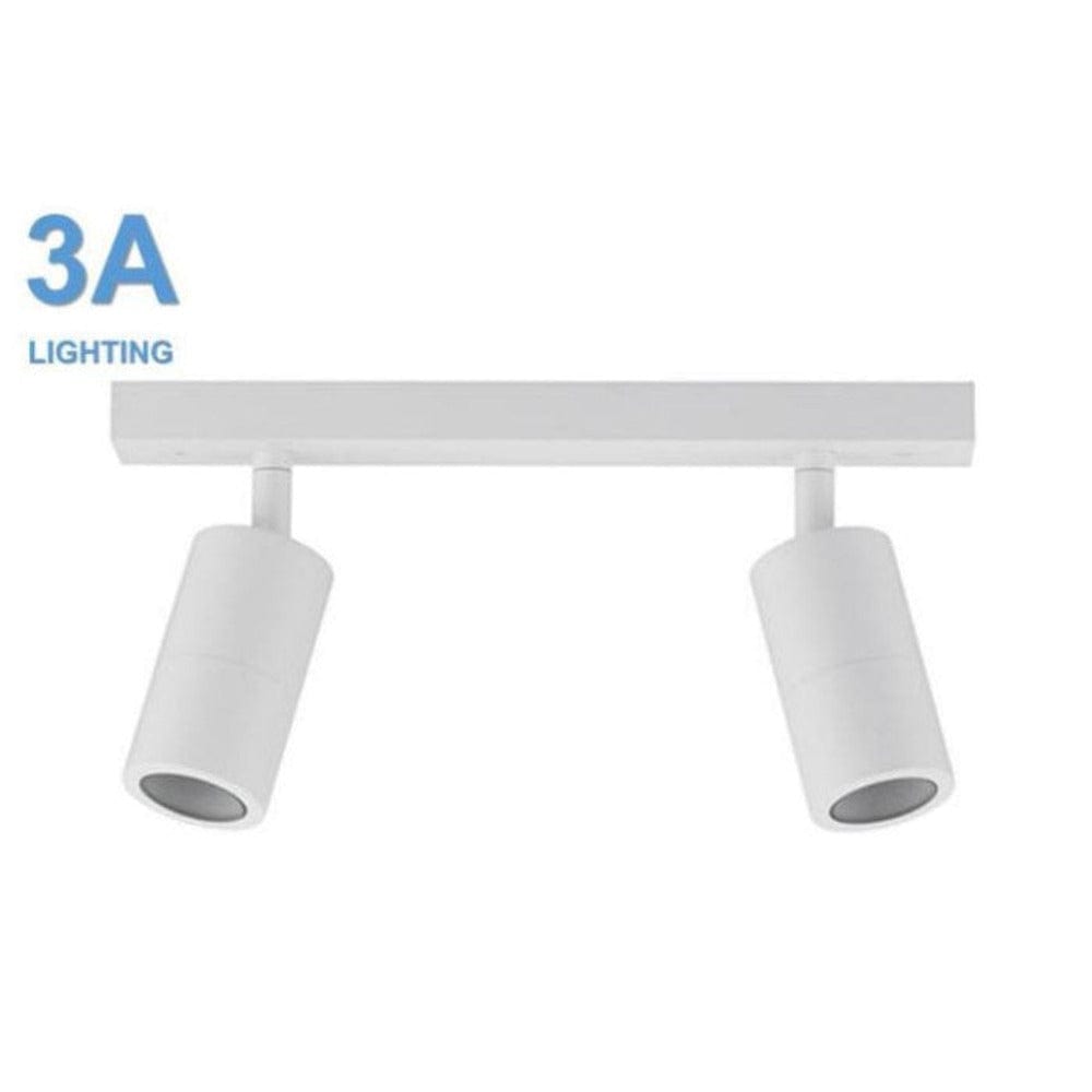 3A-Lighting Outdoor Spot Lights White Outdoor Ceiling 2 Spotlights Adjustable L350mm White Aluminium - 2142W Lights-For-You 0024-2142W