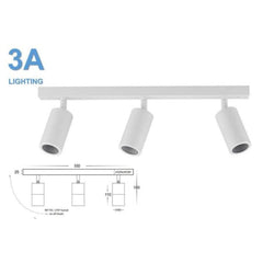 3A-Lighting Outdoor Spot Lights White Outdoor Ceiling 3 Spotlights Adjustable L550mm White Aluminium - 2143W Lights-For-You 0024-2143W
