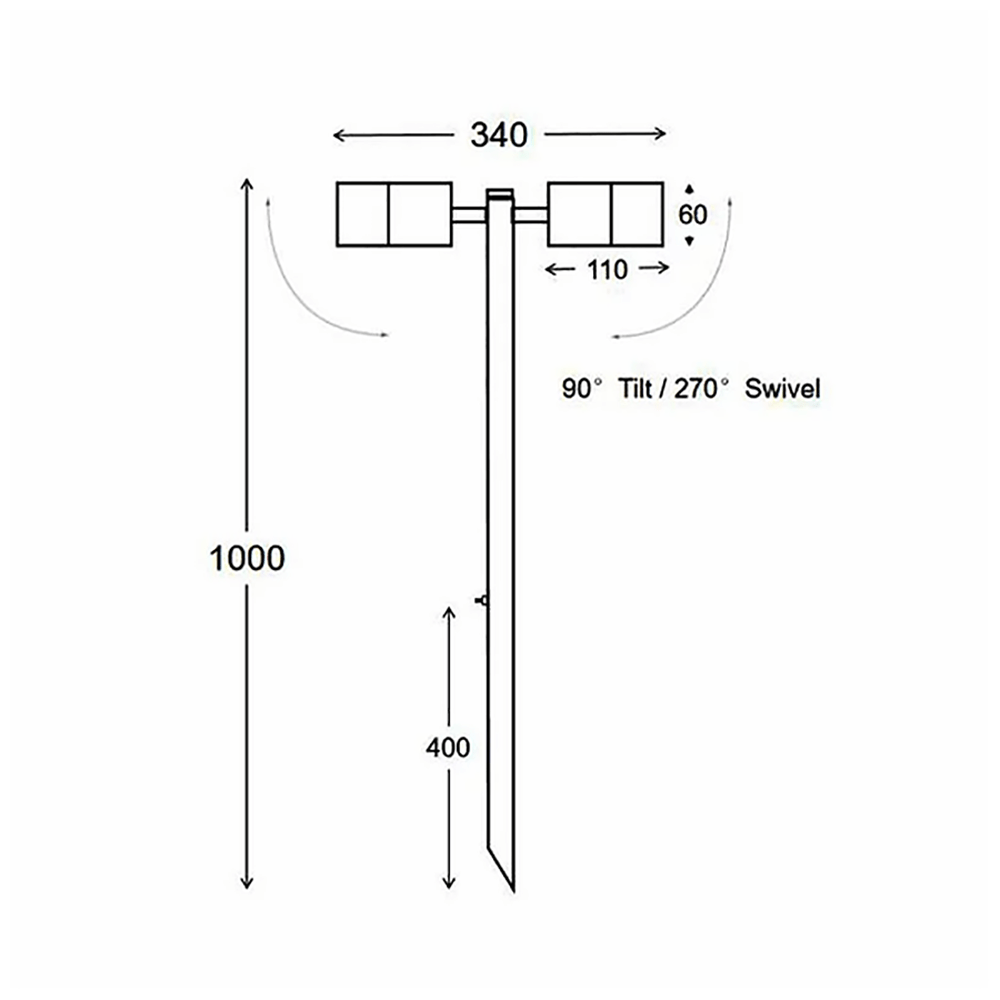 3A-Lighting Spike Lights Garden Spike 2 Lights Adjustable Lights-For-You 3132