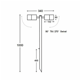 3A-Lighting Spike Lights Garden Spike 2 Lights Adjustable Lights-For-You 3132