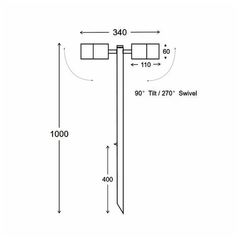 3A-Lighting Spike Lights Garden Spike 2 Lights Adjustable Lights-For-You 3132