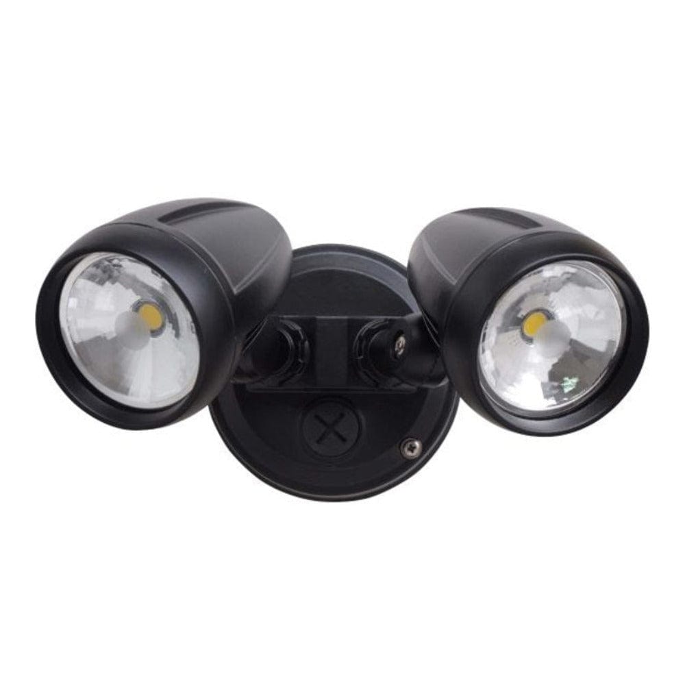 3A-Lighting Spot Lights Exterior Spotlight 2 LED Brush Chrome Aluminium Lights-For-You 0024-AC4205/BLK/TC