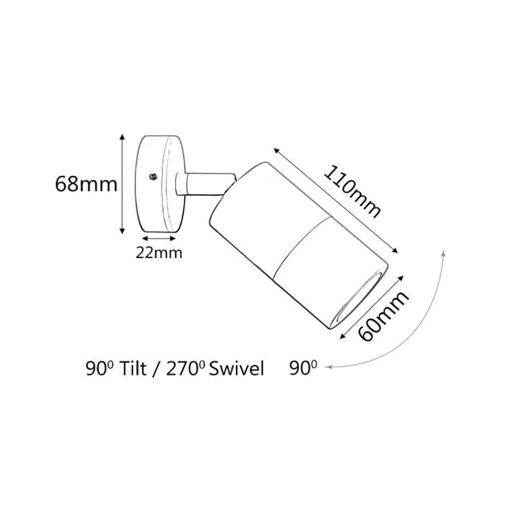 3A-Lighting Spot Lights Exterior Spotlight Round Adjustable L123mm White Aluminium Lights-For-You