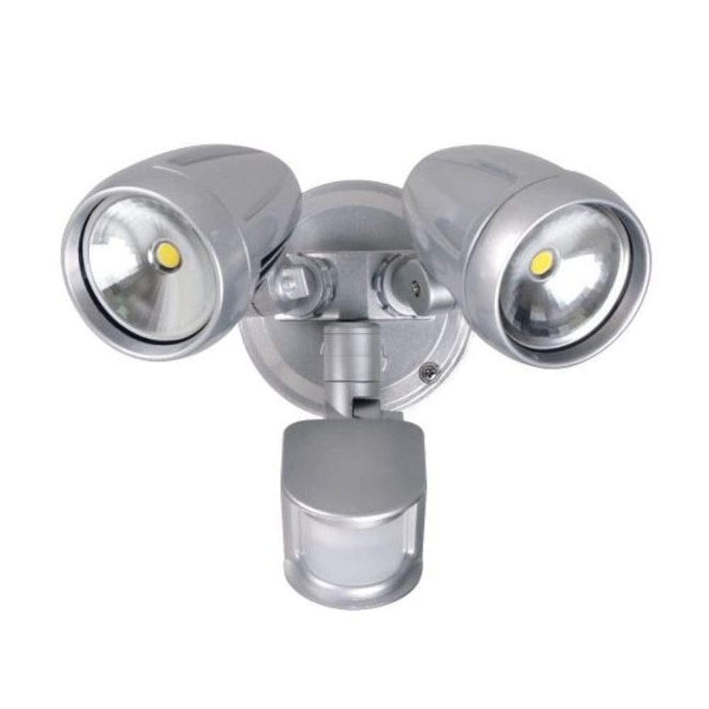 3A-Lighting Wall Light Silver Security Wall Light 2 LED Lights-For-You AC4202/SIL/TC