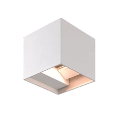 3A-Lighting Wall Light White Square Up / Down Wall Light W100mm Lights-For-You ST259/WH/TC