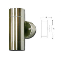 3A-Lighting Wall Lights Round Exterior Up/Down Wall Pillar 2 Lights Lights-For-You 146 C+C EX