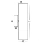 3A-Lighting Wall Lights Round Exterior Up/Down Wall Pillar 2 Lights Lights-For-You