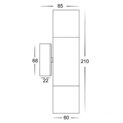 3A-Lighting Wall Lights Round Exterior Up/Down Wall Pillar 2 Lights Lights-For-You