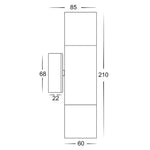 3A-Lighting Wall Lights Round Exterior Up/Down Wall Pillar 2 Lights Lights-For-You