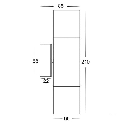 3A-Lighting Wall Lights Round Exterior Up/Down Wall Pillar 2 Lights Lights-For-You