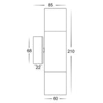 3A-Lighting Wall Lights Round Exterior Up/Down Wall Pillar 2 Lights Lights-For-You