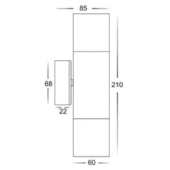 3A-Lighting Wall Lights Round Exterior Up/Down Wall Pillar 2 Lights Lights-For-You