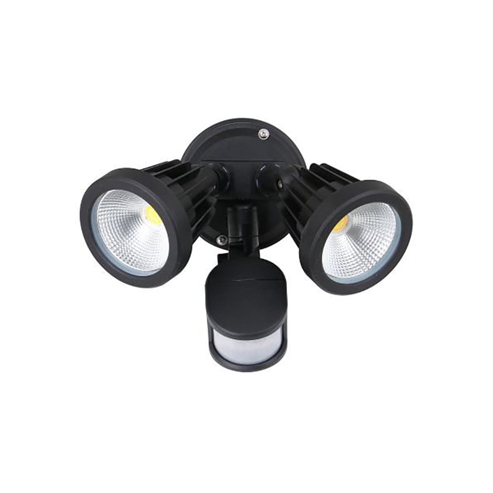 3A-Lighting Wall Lights Security Wall Light 2 LED Black IP65 Lights-For-You AC4262/BLK