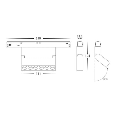 48v DC LED Track Light CCT 6w in Black Havit Commercial - HCP-1029104