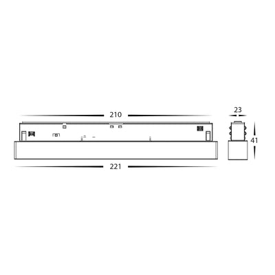 48v DC Linear LED Track Light CCT 6w, 12w, 24w in Black Havit Commercial - HCP-1029201-3