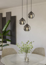 Ariscani Pendant Light 3Lt in Black in the room